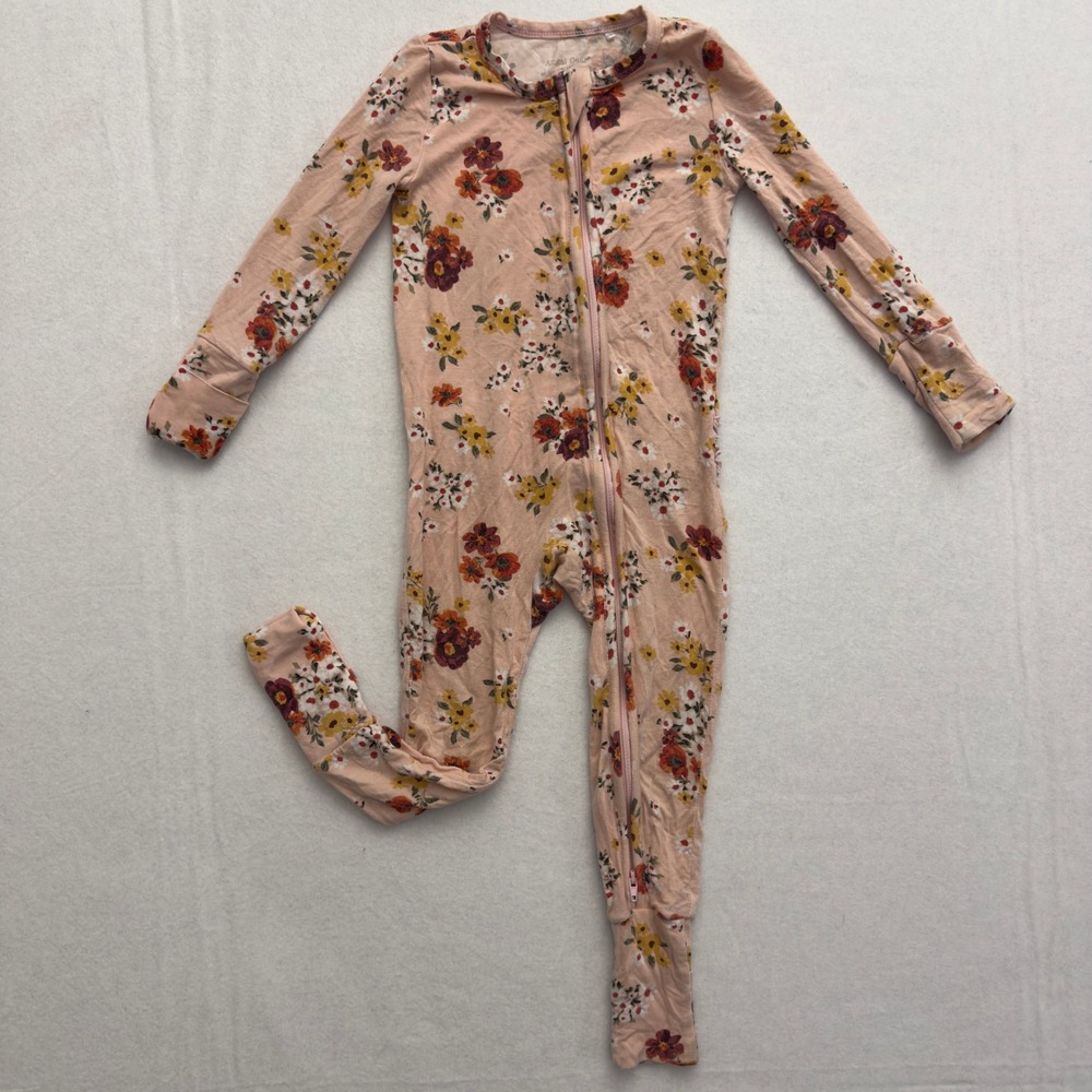 Angel Dear Baby Long Sleeve Footie Zippy Jumpsuit 12-18 Months Floral Ruffle
